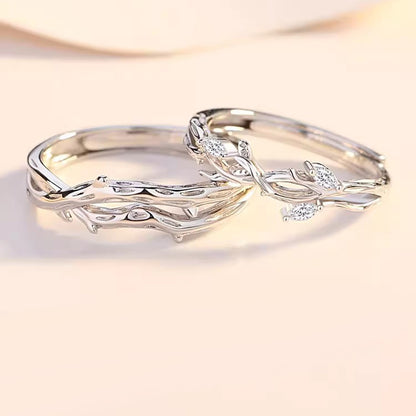 Engravable Love Branch Promise Rings for Couples