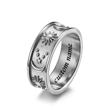 Sun and Moon Mens Promise Ring