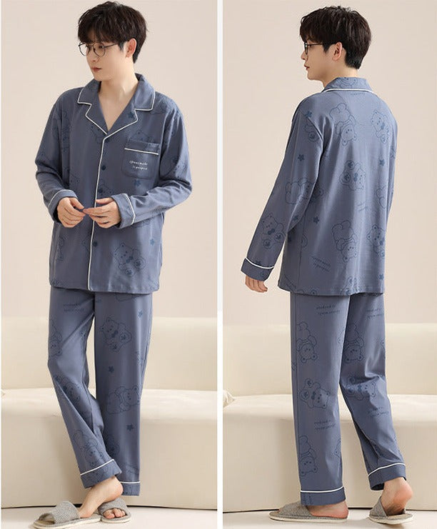 Cozy Pure Cotton Couple Pajamas Set