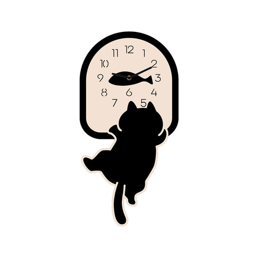 Cute Cat Silent Wall Clock — Kids’ Bedroom Wall Decor (30×30 cm)