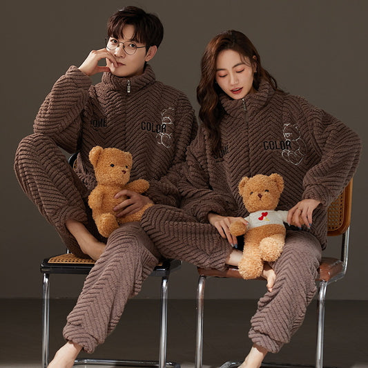 Matching Couples Flannel Pajamas Set