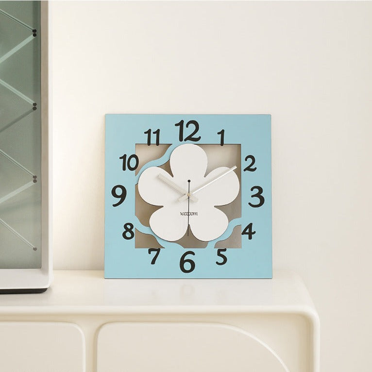 Square Flower Analog Silent Wall Clock