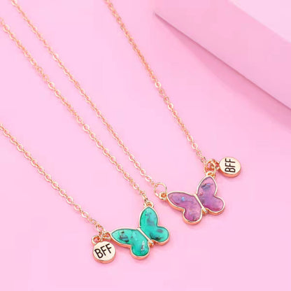 Cute Butterfly Bff Necklaces Set for 2