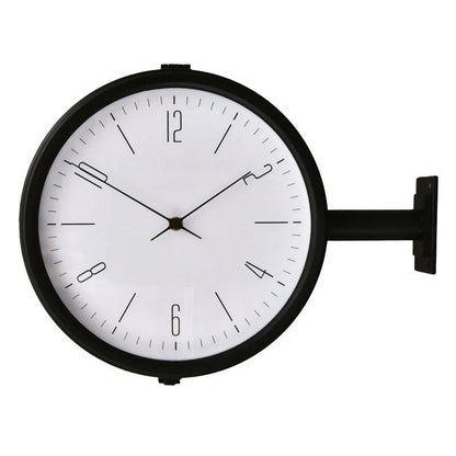 Double-Sided Station Wall Clock – Art Deco, Silent
