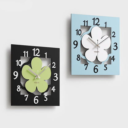 Square Flower Analog Silent Wall Clock