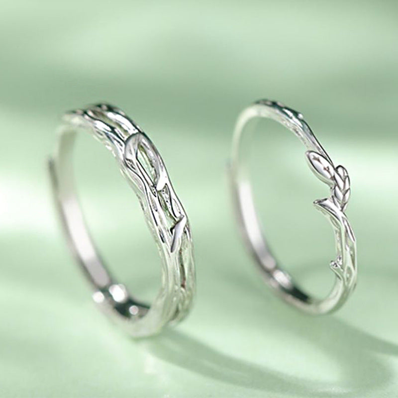 Matching Rings for Couples Silver Adjustable Size