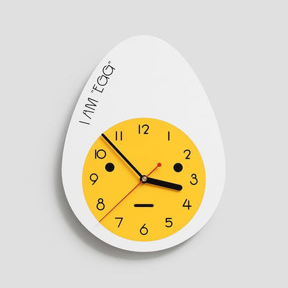 Egg-Shaped Silent Wall Clock – Playful Kitchen Design