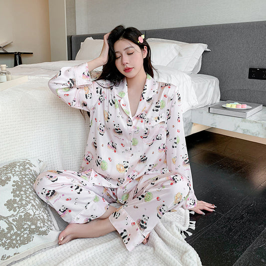 Cute Panda Print Pajama Set for Women - Gullei