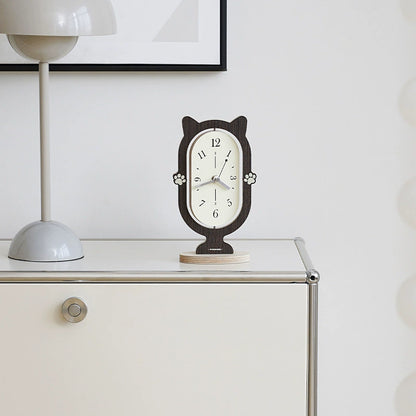 360° Rotating Silent Cat Table Clock