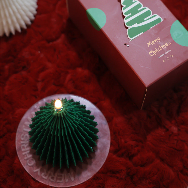 Real Wax Scented Candles Xmas Tree Set of 3