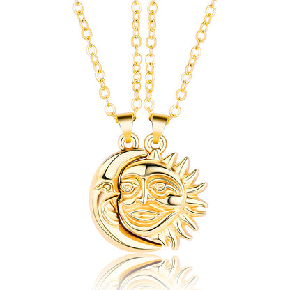 Magnetic Connecting Sun and Moon Couple Jewelry Set