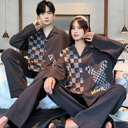 Couples Matching Breathable Cotton PJs Loungewear Set