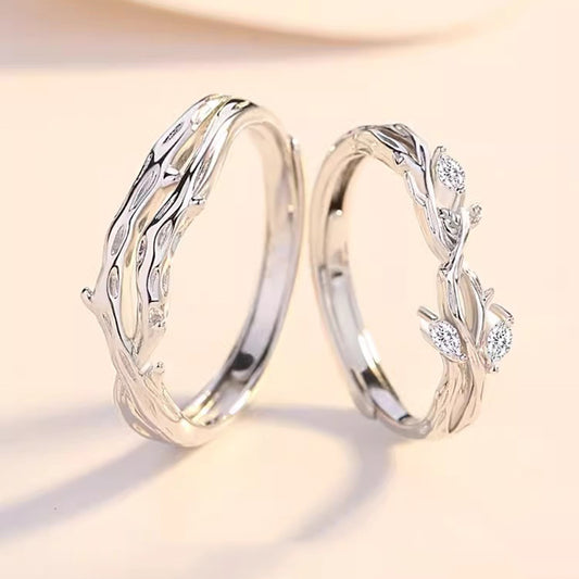 Engravable Love Branch Promise Rings for Couples