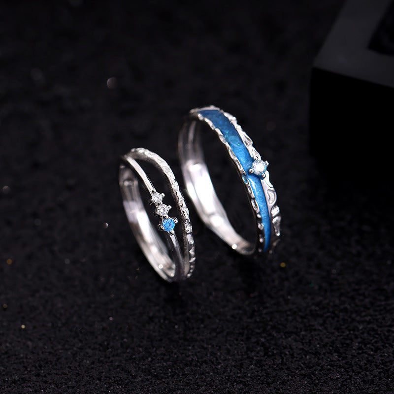 Engraved Matching His Hers CZ Rings Set