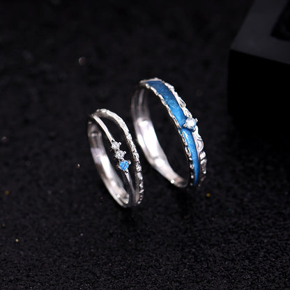 Engraved Matching His Hers CZ Rings Set