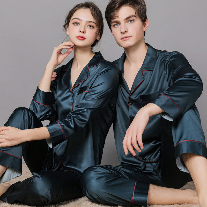 Matching Silk Pajamas For Men And Women Couple Sleepwear Set Gullei Matching Silk Pajamas For Men And Women Couple Sleepwear Set Gullei