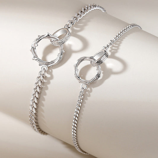 Double Rings Couple Relationship Bracelets Set
