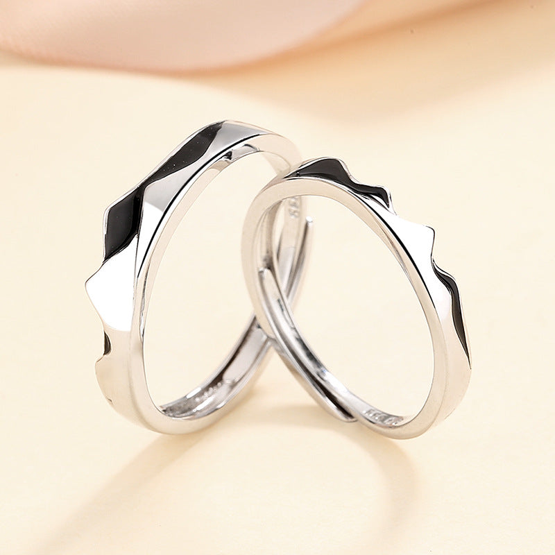 Custom Mountains Matching Rings Set for Lovers