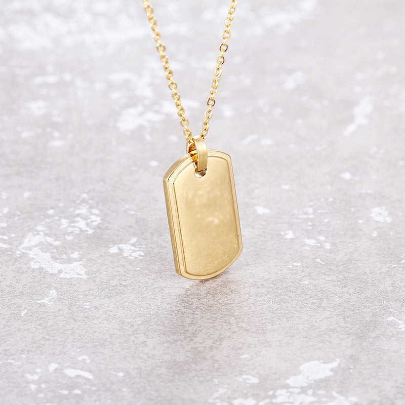 Engravable Army Name Tag Pendant Necklace