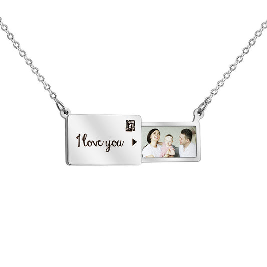 Custom Photo Print Dainty Necklace Gift for Her