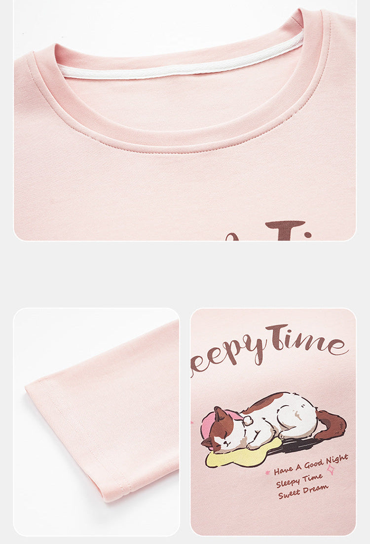 Soft Lounge Couple Pajamas – Cotton Sleepwear with Sleepy Puppy Prints by Gullei