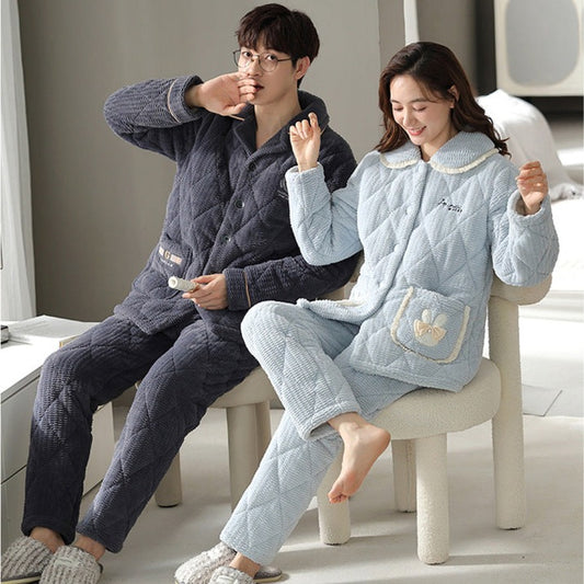 Matching Winter Couple Pajamas Sleepwear Set