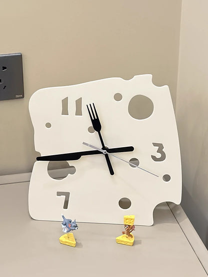 Cheese Shaped Silent Analog Table Clock