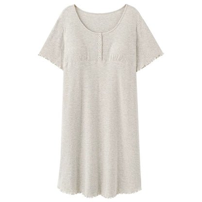 Padded Bra Long Shirt Maternity Sleepwear