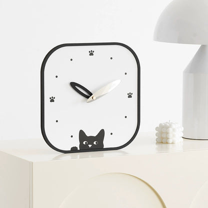 Silent Wall Clock - Modern Cat Design, Eco-Friendly Materials