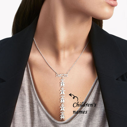 Personalized Family Name Necklace for Mom