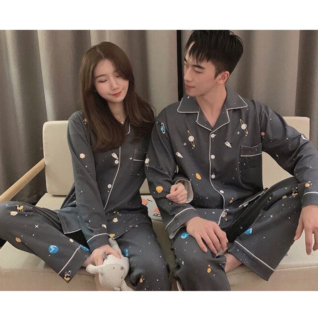 Anti-Wrinkle Pajamas Loungewear Set for Couples