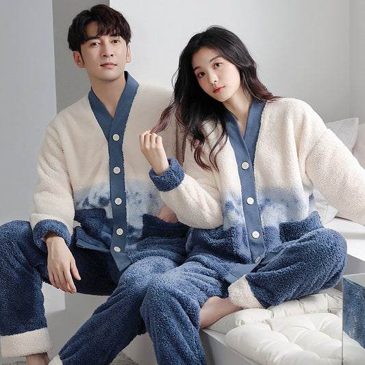 Matching Warm Pajamas Set for Couples