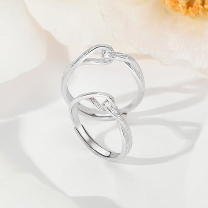 Matching Love Knot Rings Set for Couples