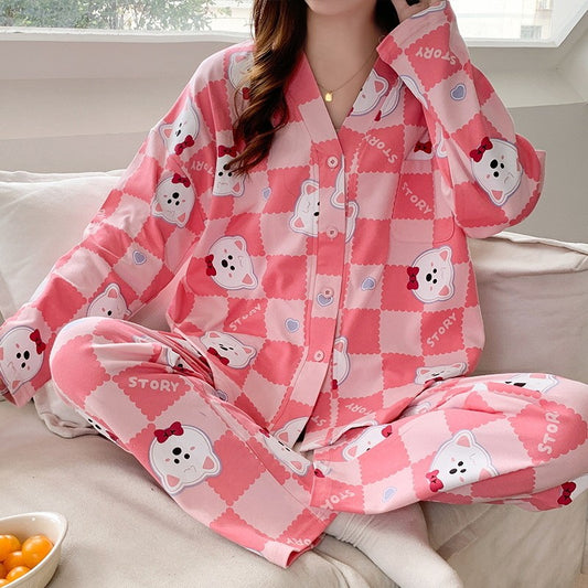 Pink Loungewear Set Women Pajamas