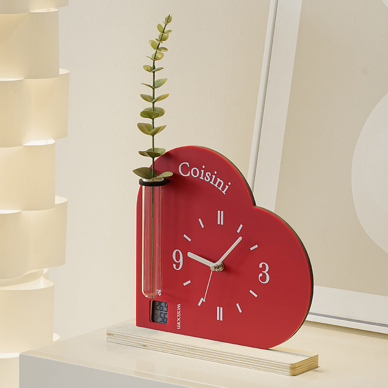 Romantic Heart 3-in-1 Silent Table Clock
