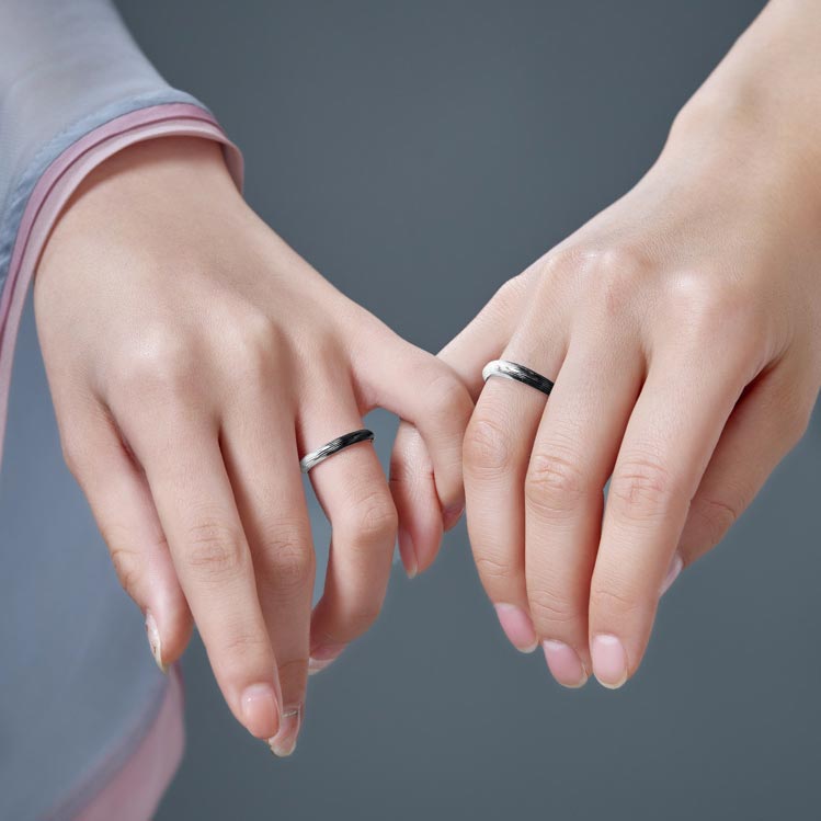 Two Tone Couple Promise Rings for 2