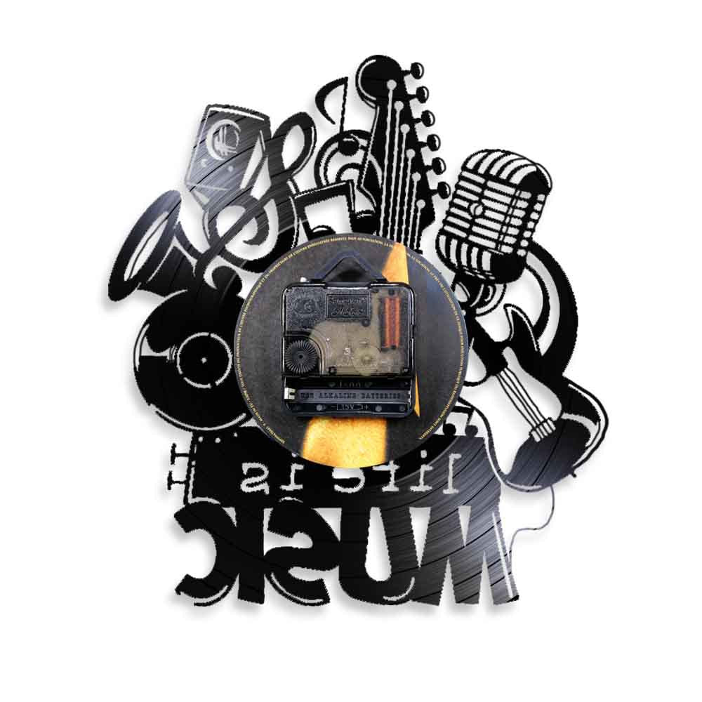Music Theme Wall Décor Silent Lp Record Clock