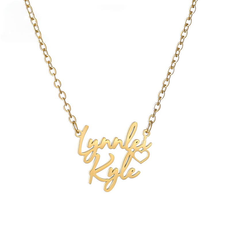 Personal Cursive Couples Name Necklace