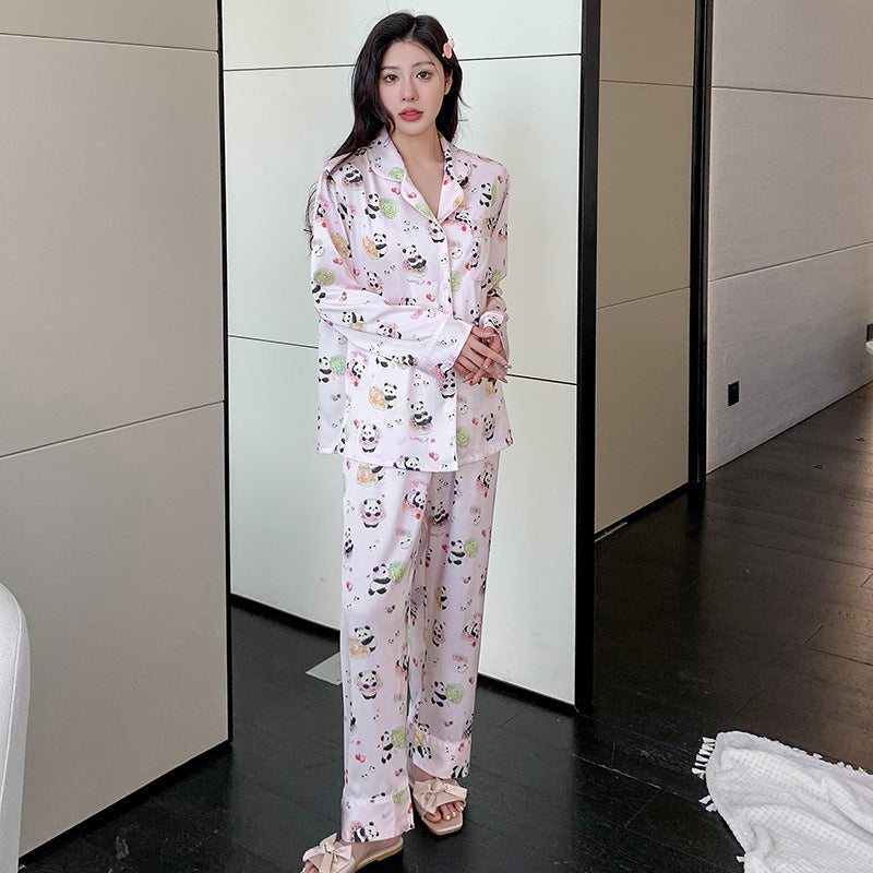 Cute Panda Print Pajama Set for Women - Gullei