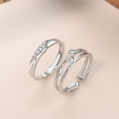 Matching Branch Romantic Rings Set for Couples