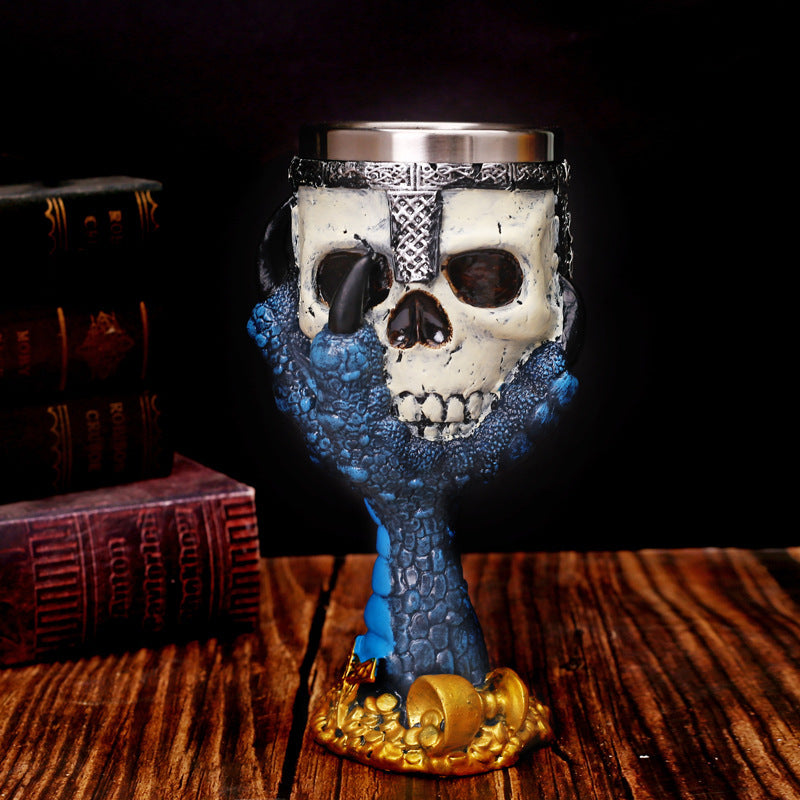 Ceramic Steel Skull Goblet Cup