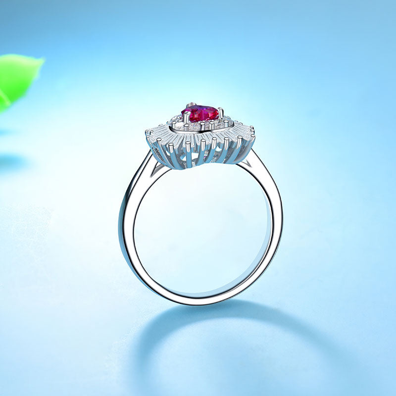 0.5 Carat Diamond and Ruby Ring for Her