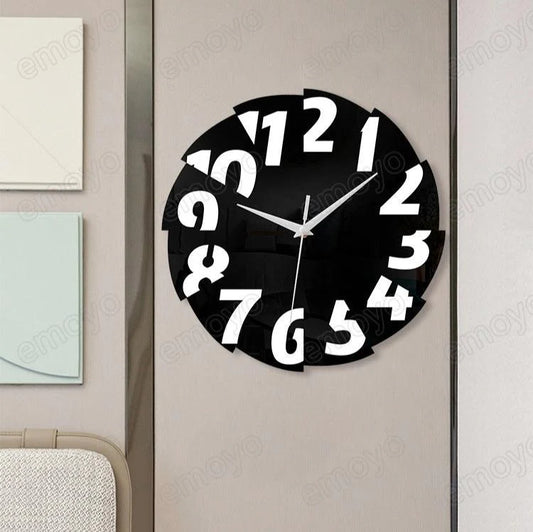 Big Numeral Cutout Silent Wall Clock — 12" Acrylic
