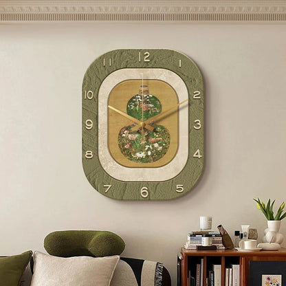 Art Deco Floral Silent Wall Clock – Mirror Acrylic