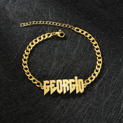 Personal Name Thick Chain Bracelet