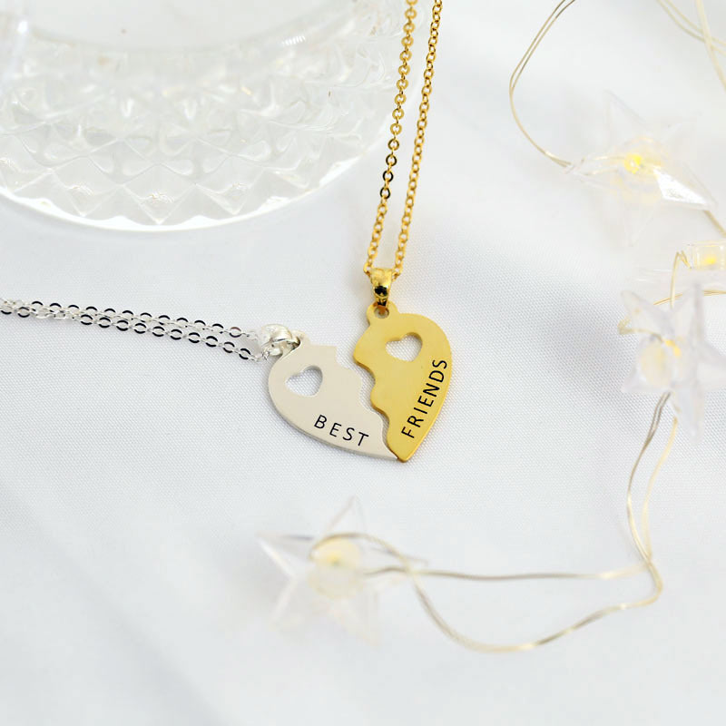 Personalized Half Hearts Friendship Necklaces Set