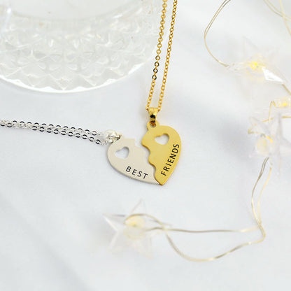 Personalized Half Hearts Friendship Necklaces Set