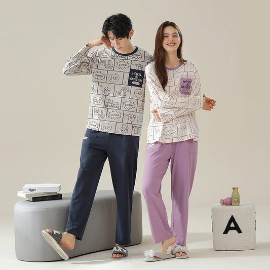 4-Piece PJs/Loungewear Set for Young Couples