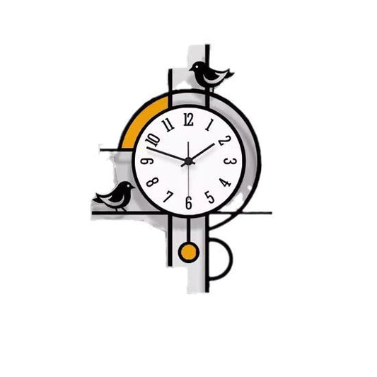 Silent Wall Clock – Birds Décor, 30×45 cm Modern