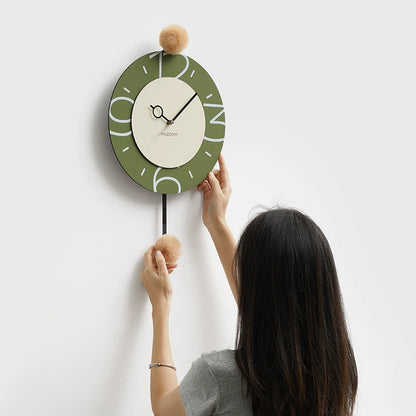 Pom-Pom Silent Wall Clock – Eco-Friendly, Artistic Design